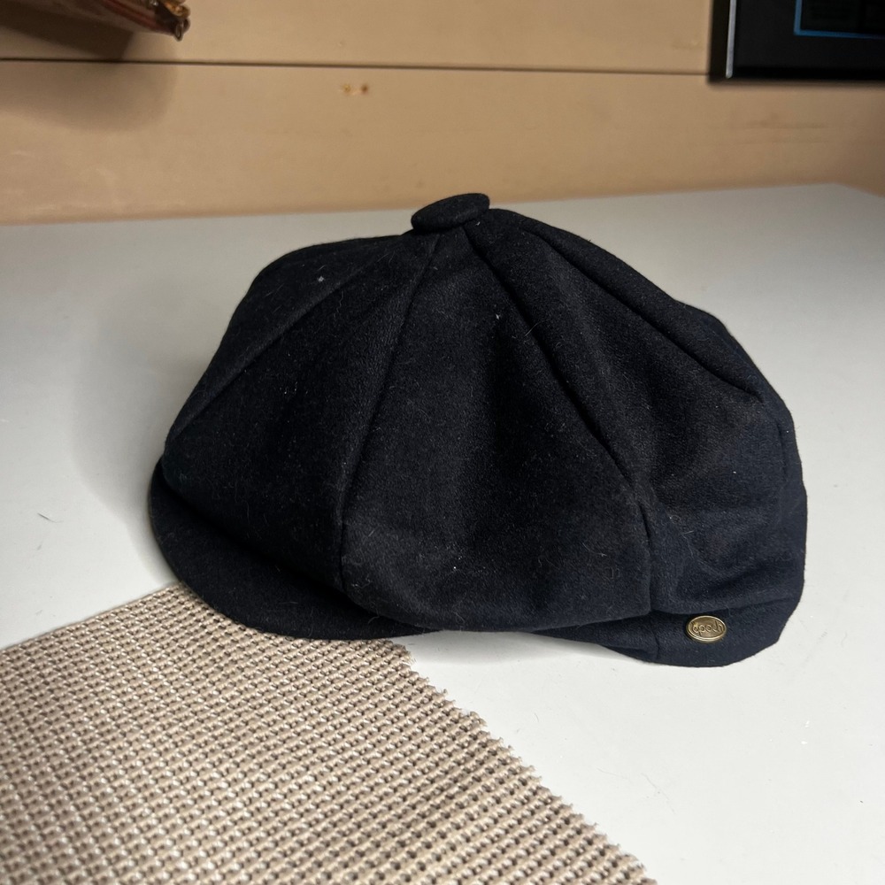 Epoch Hats Company Black 100% Wool Newsboy Cap Applejack Flat Hat BA1778